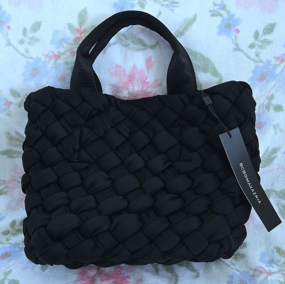 ✨️HP✨️ BCBGMaxAzria Black🖤 Neoprene Woven Tote - NWT